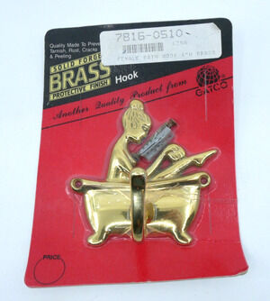 VTG Brass Bathroom Hook With Silhouette Of Woman In Claw Foot Tub Gatco New